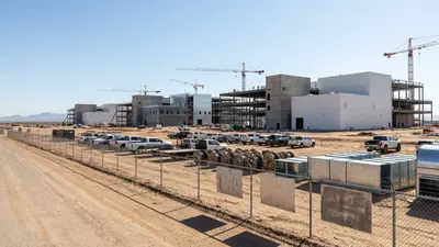 Editorial image: Multi-fab construction site, ground view - TSMC's $265B Arizona Buildout Signals Years of Steady Subcontractor Work