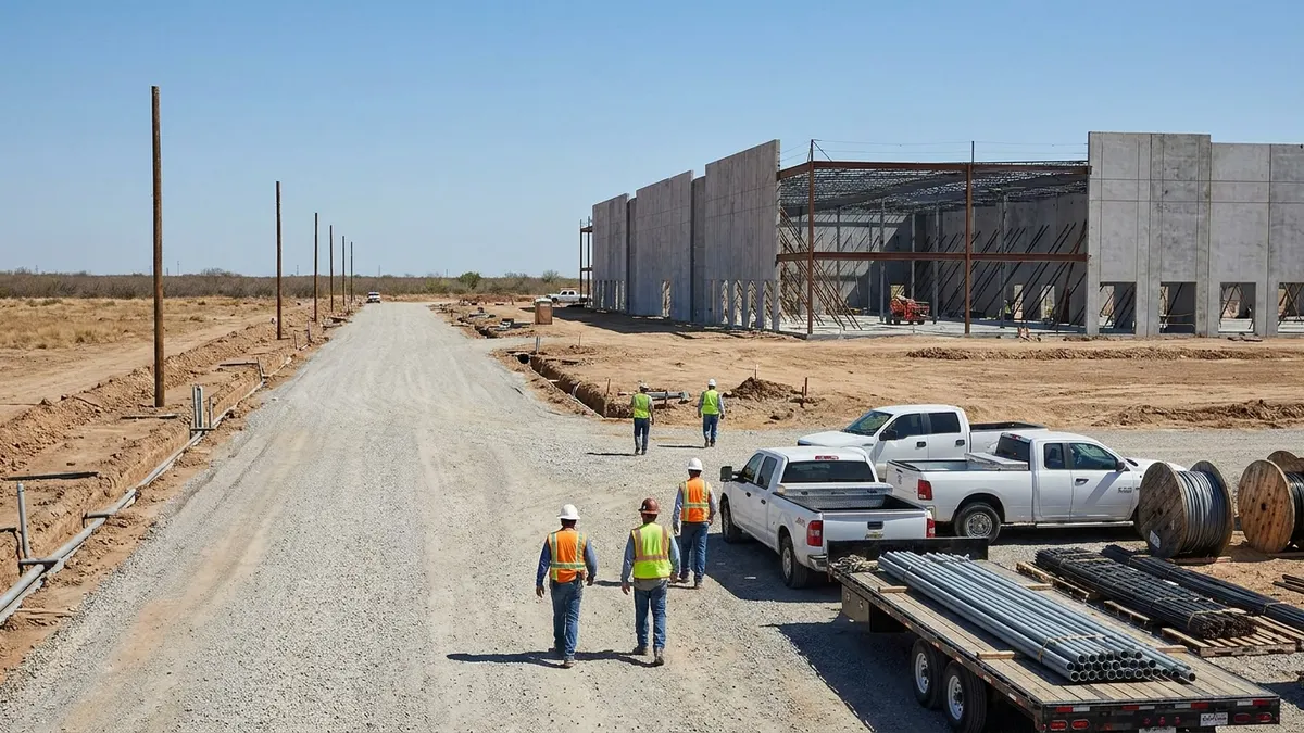 Editorial image: Data center construction site buildout - Amazon Boosts Northwest Louisiana Data Center Investment to $18B With Third Shreveport Campus