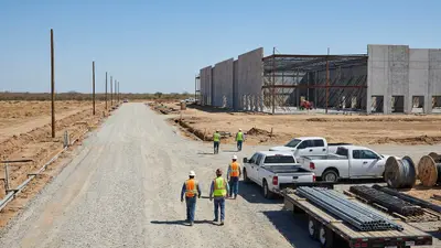 Editorial image: Data center construction site buildout - Amazon Boosts Northwest Louisiana Data Center Investment to $18B With Third Shreveport Campus