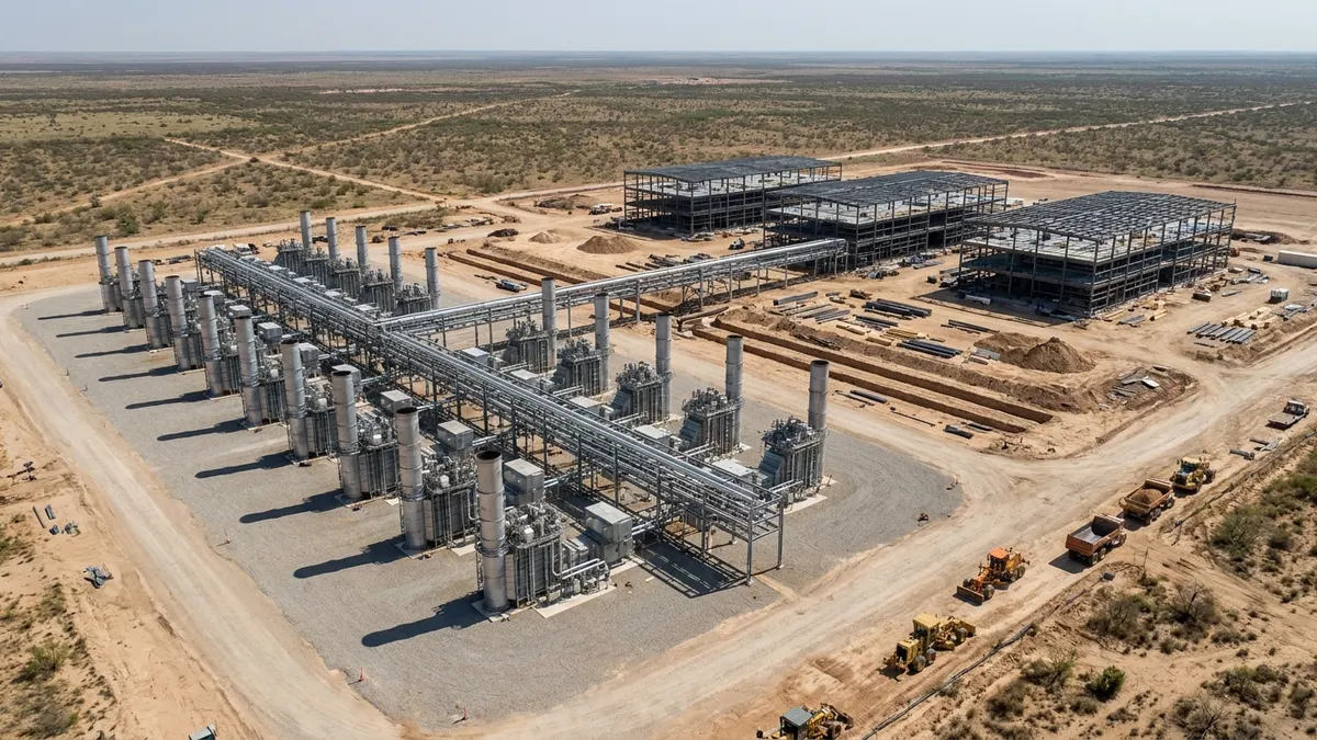 Editorial image: Massive off-grid gas plant construction - Amazon Backs 7.65 GW Gas Plant, Largest Planned in US, for Off-Grid Texas AI Data Center