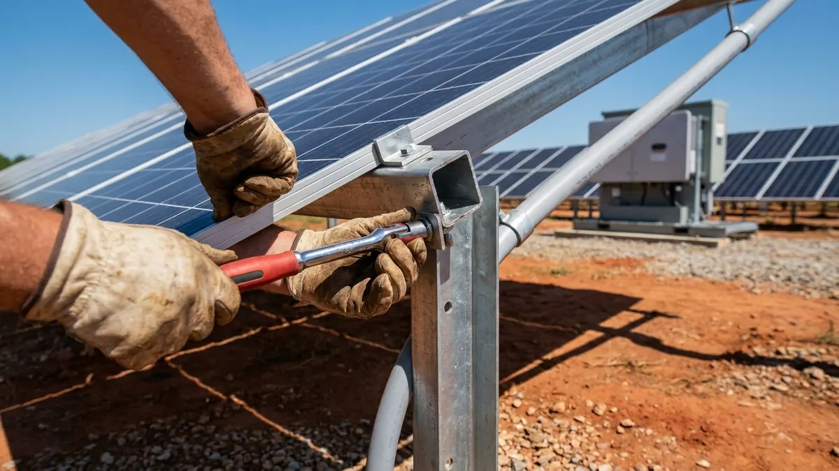 Editorial image: Solar panel installation close-up - Duke Energy Plans 18.5 GW Solar Buildout in Carolinas Through 2041
