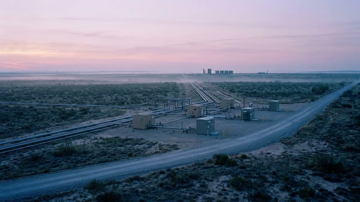 Editorial image: Permian gathering network at dawn - Enbridge Buys Salt Creek's Permian Crude Gathering Assets for $600M