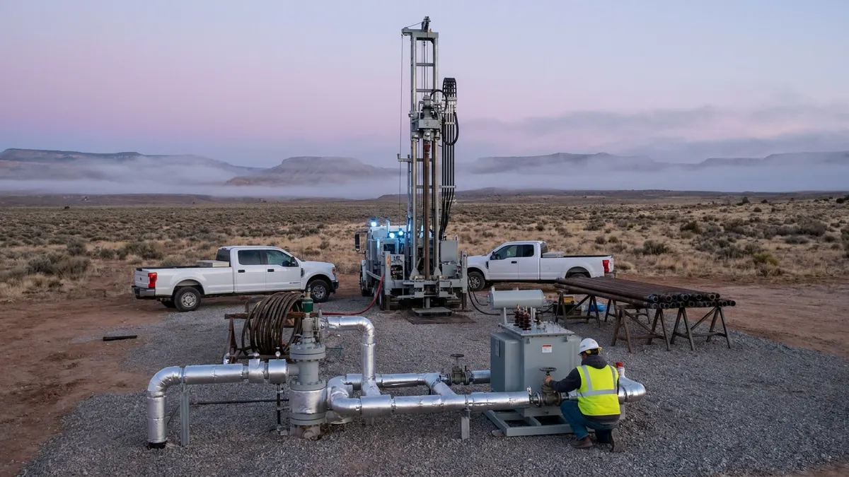 Editorial image: Geothermal well pad at dawn - Fervo Energy and Google Sign Record 396 MW Geothermal PPA