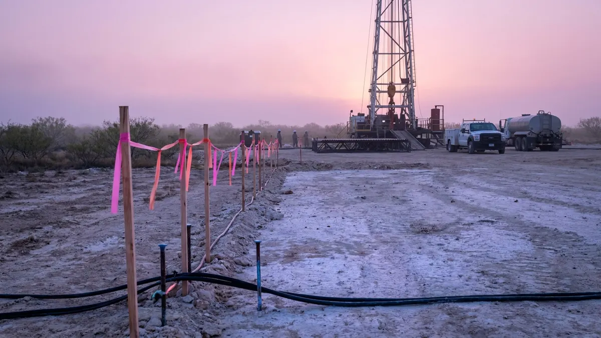 Editorial image: Staked new drilling location at dawn - Ovintiv Adds 240 Drilling Locations in $460M Land Buying Spree
