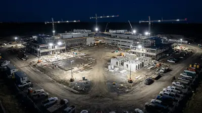 Editorial image: Night aerial multi-building campus construction - PCL Lands $768.6M Deal for Ottawa Security Science Campus