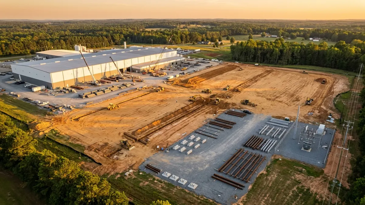 Editorial image: Aerial view fiber plant expansion - Prysmian Pours $1B Into North Carolina Fiber Optic Plant Expansion