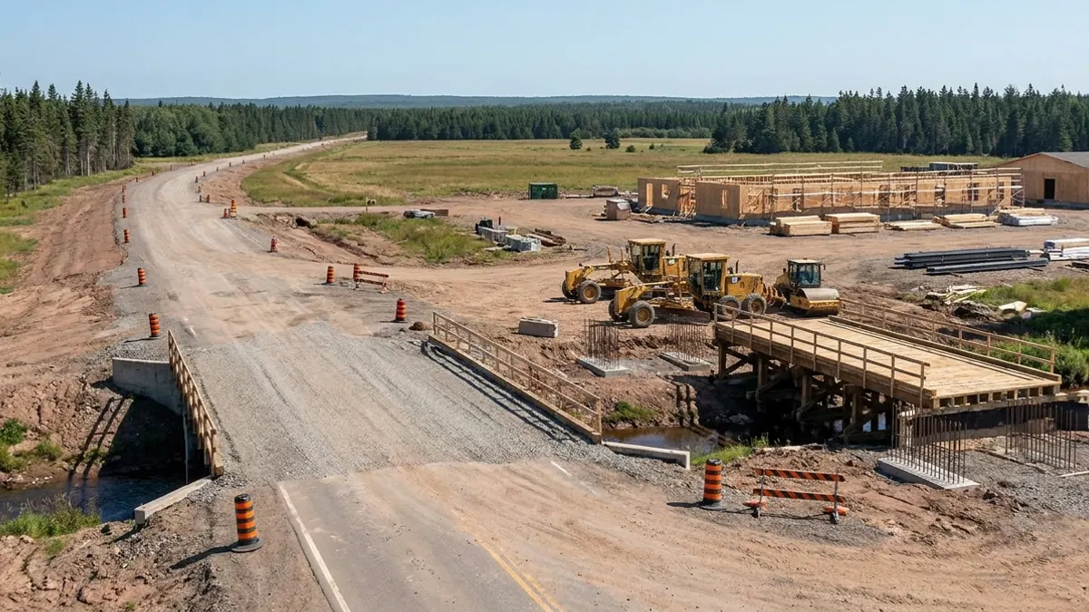 Editorial image: Base road and bridge construction underway - K-Line Construction Wins Phase 1 of $871M Gagetown Overhaul