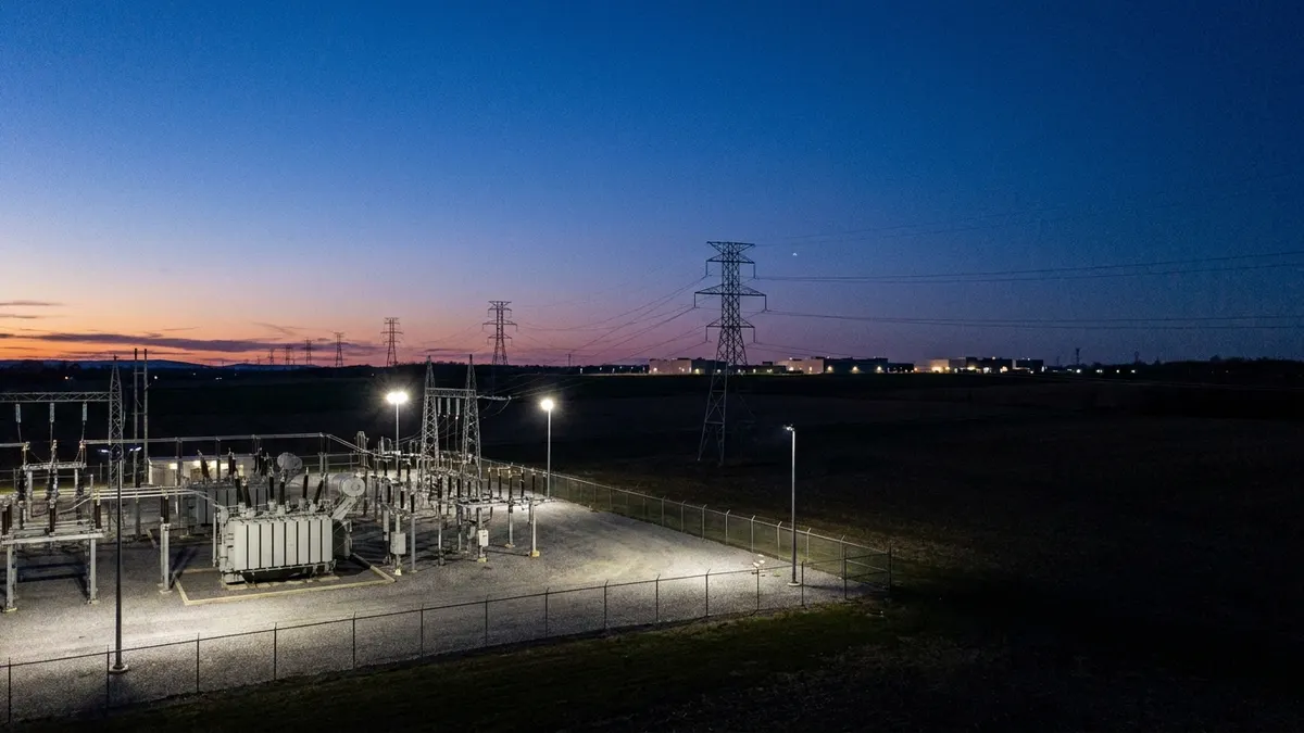 Editorial image: substation grid feeding data center - Pennsylvania PUC Opens Review of Data Center Rates, Curtailment Rules