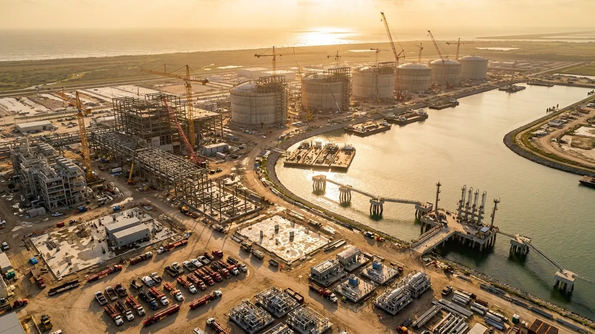 Editorial image: Port Arthur LNG expansion construction site - Petrobras Signs 20-Year Deal for Port Arthur LNG Phase 2