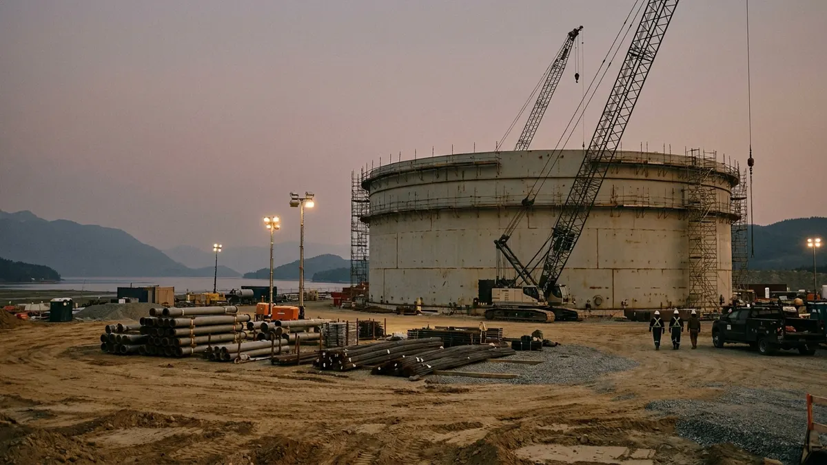 Editorial image: LNG tank build at Kitimat - Shell's LNG Canada Phase 2 FID Sets Up a Multi-Year Build at Kitimat