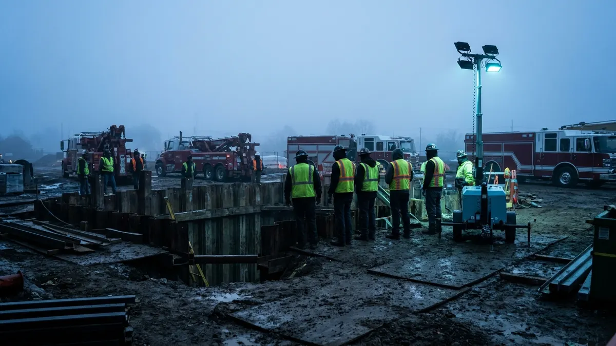 Editorial image: industry general - Fourth Trench Collapse in Two Months Hits Southeast Michigan, Worker Rescued
