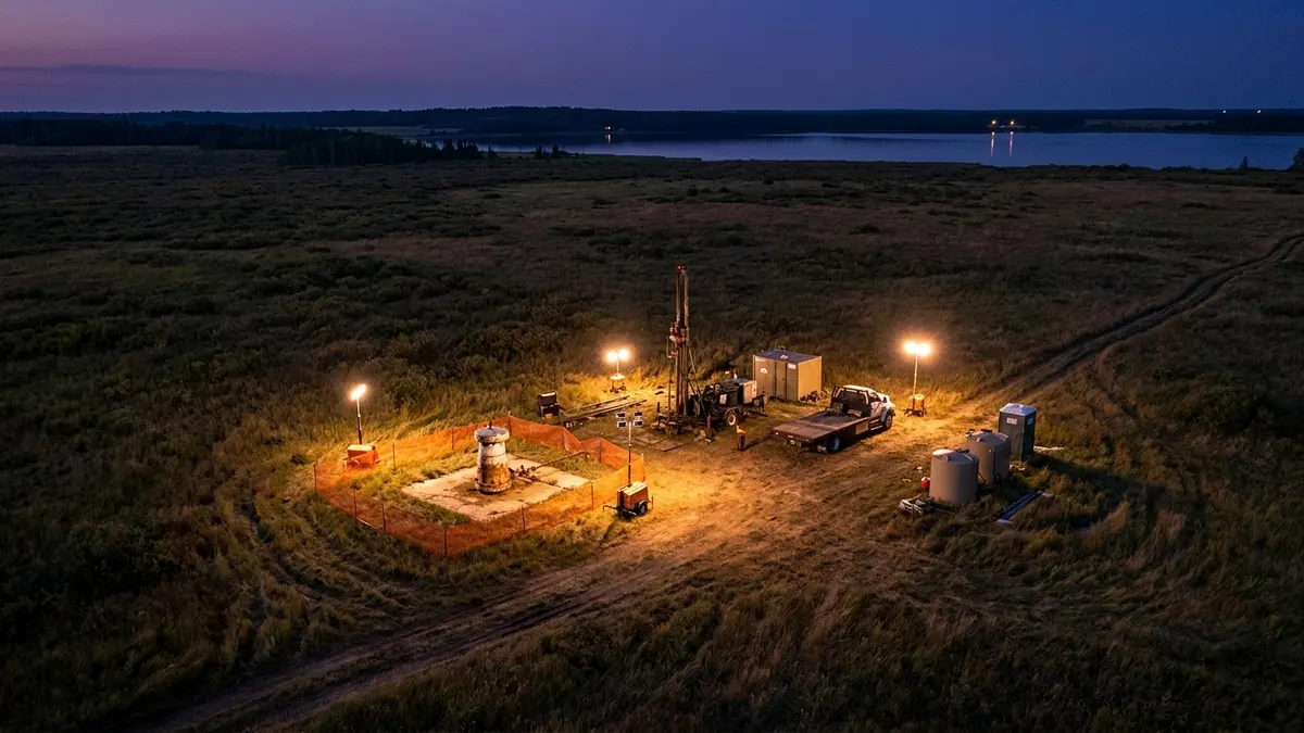 Editorial image: Orphaned well plugging at dusk - Zefiro Wins Multi-Year Great Lakes Well-Plugging Contract Through 2029