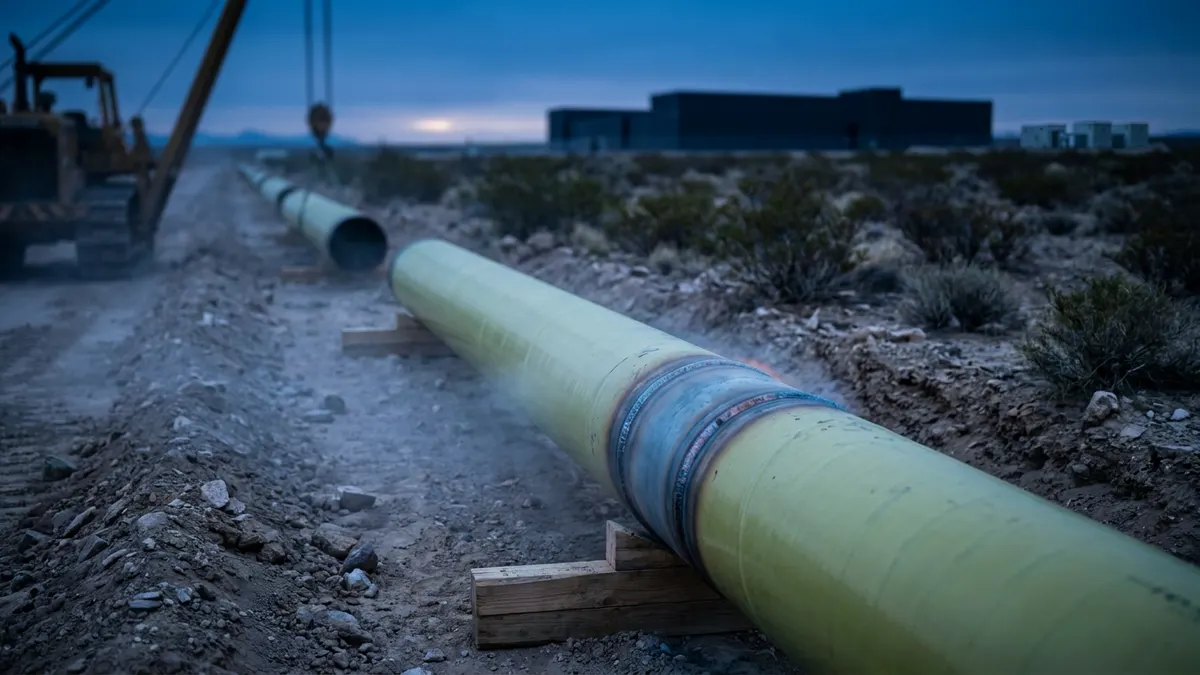 Editorial image: Weld joint, data center horizon - Oracle Presses FERC to Fast-Track Gas Lateral for New Mexico Project Jupiter