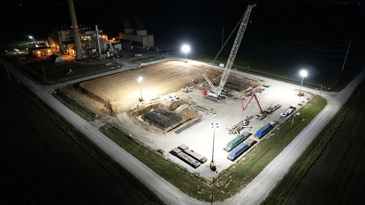 Editorial image: Night aerial turbine plant expansion - WFEC Breaks Ground on $1B Hugo Gas Turbine Expansion in Oklahoma