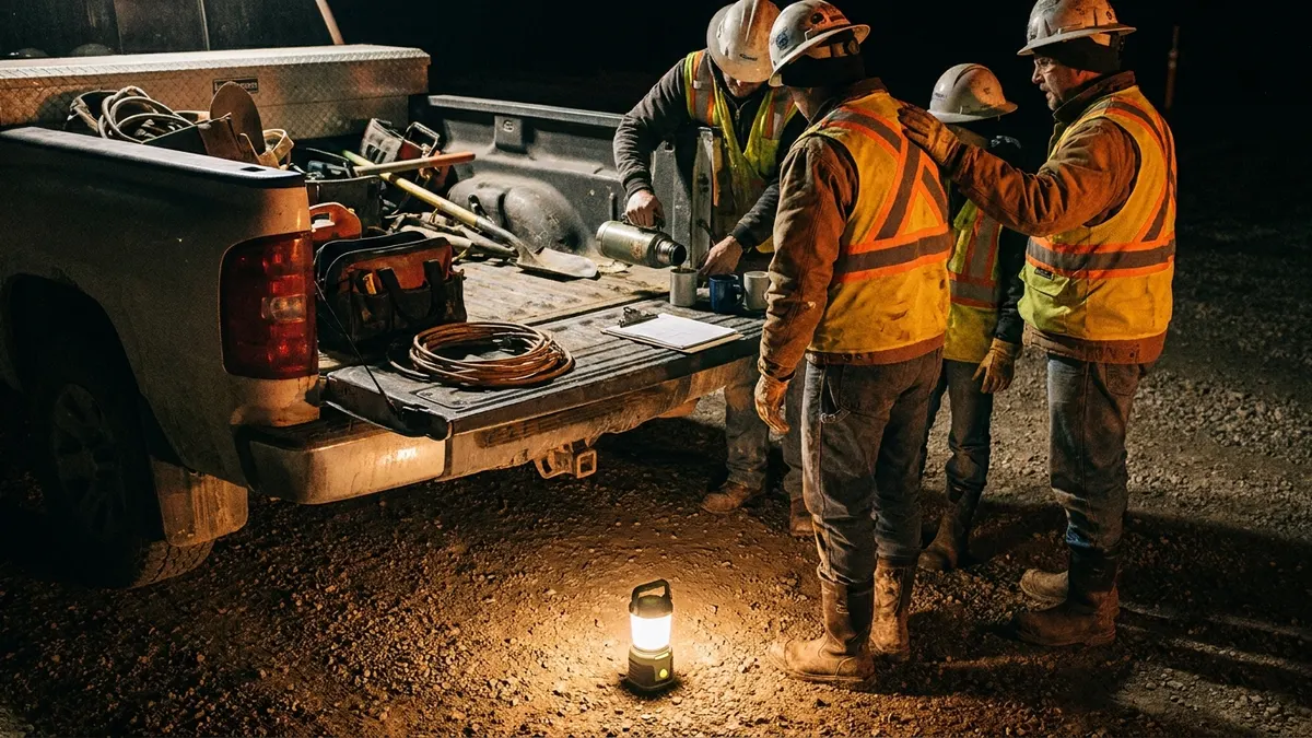 Editorial image: Crew bonding at tailgate - How to Hire and Retain Field Workers Without Raising Pay: The Complete Guide