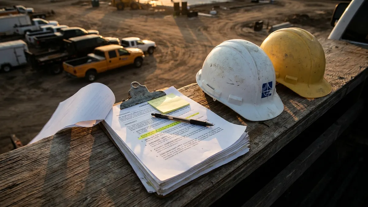 Editorial image: MSA conduct liability, two hard hats - When Your Crew's Behaviour Becomes a Business Problem: Managing Field Conduct on Active Subcontracts